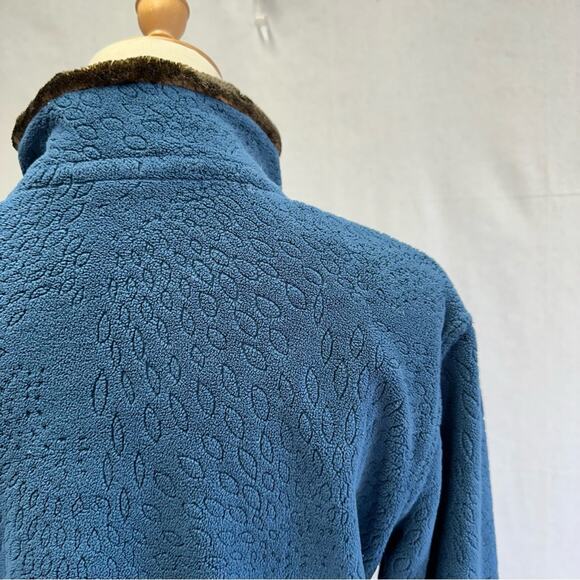 Wooly Bully Wear Colorado blue 1/4 toggle fleece pullover size small faux fur - Picture 8 of 14